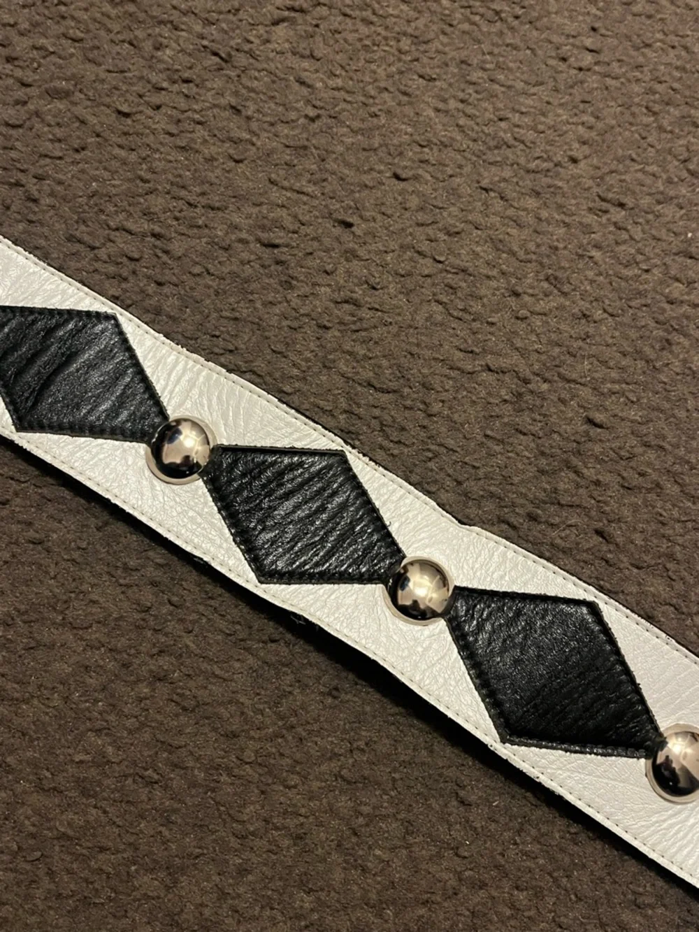 Vintage Streets Ahead Geometric Studded Leather Belt